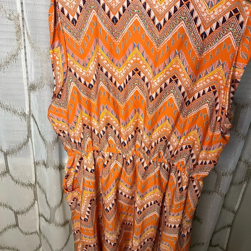 Speed Control Orange Patterned Blouse - Picture 2 of 5